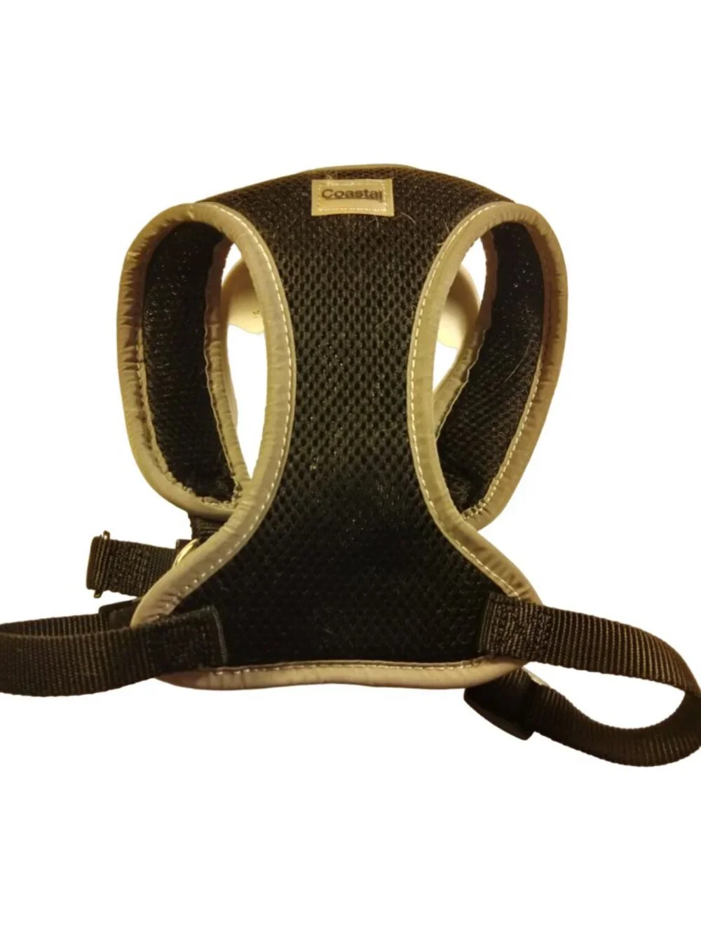 Coastal Black Dog Neck Harness Medium Pet Walker Reflective White Band
